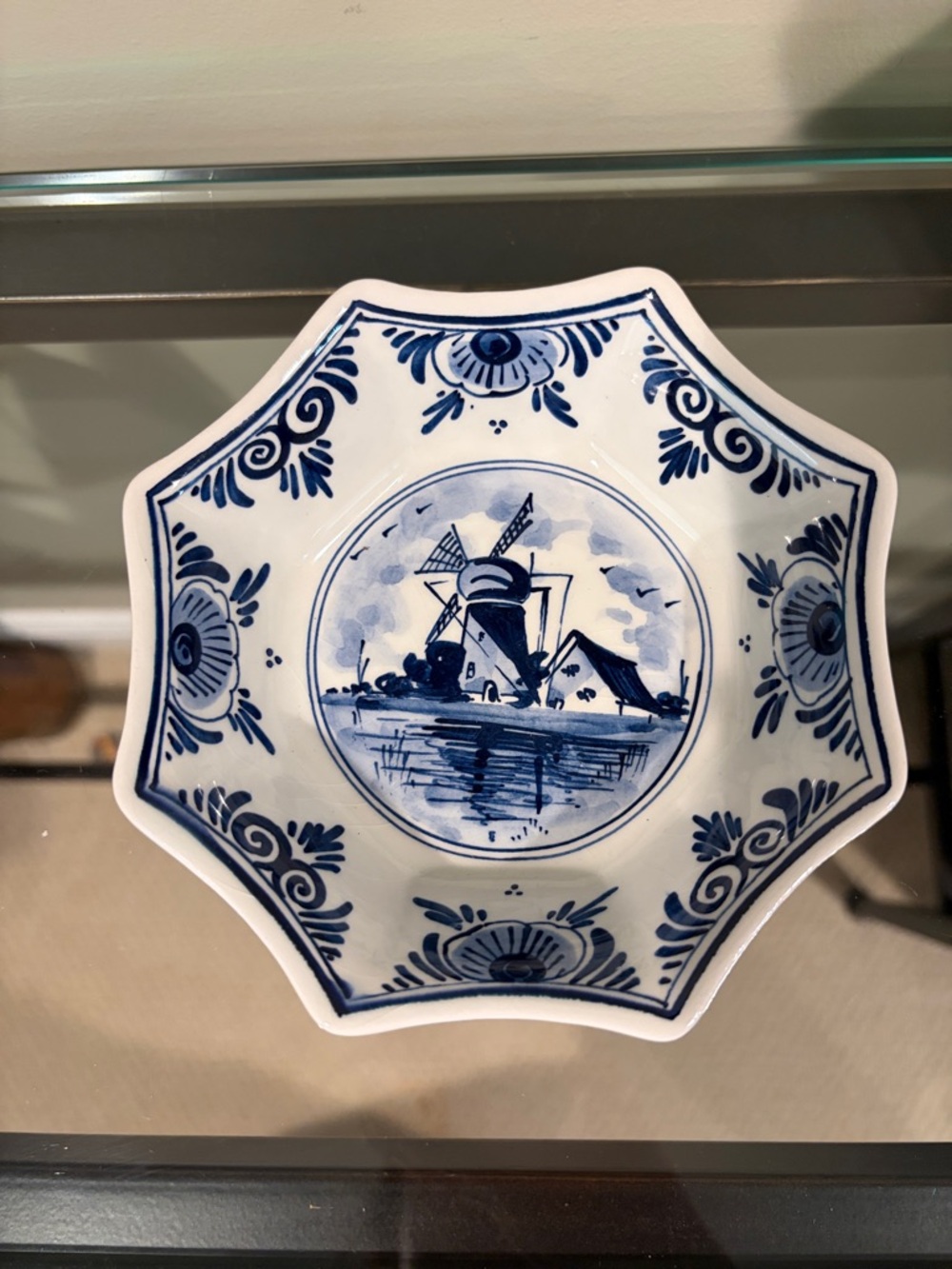 Blue and White Delft-Style Decorative Bowl